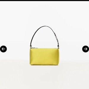 Alexander Wang Heiress Medium Pouch in Satin w/ Crystal Embellishment Light Kiwi